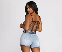 Effortlessly Embellished Net Top