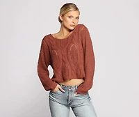 Always Cozy Cable Knit Lattice Sweater