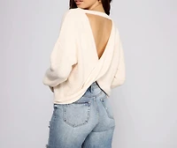 Casually Chic Twist Back Chenille Sweater