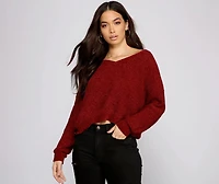 Casually Chic Twist Back Chenille Sweater
