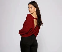 Casually Chic Twist Back Chenille Sweater
