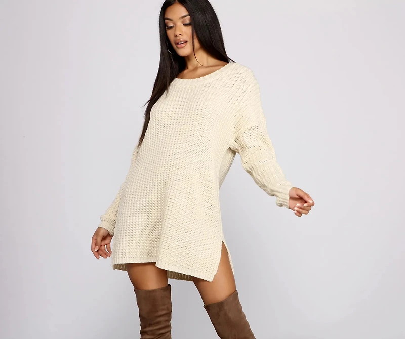 Cozy Knit Long Sleeve Tunic