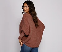 Chenille Knit Dolman Sleeve Sweater