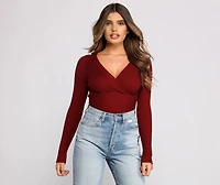 Cozy Ribbed Knit Long Sleeve Top