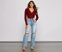 Cozy Ribbed Knit Long Sleeve Top