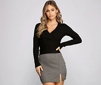 Cozy Ribbed Knit Long Sleeve Top