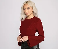 Feeling Good Bell Sleeve Crop Top