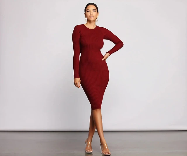 Forever 21 Twist-Back Midi Sweater Dress | MainPlace Mall Forever 21 Twist-Back Midi Sweater Dress | MainPlace Mall