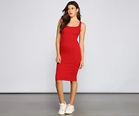 Taking the Plunge Scoop Neck Midi Dress