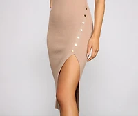 The One Ribbed Knit Midi Dress