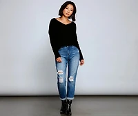 Twist And Stun Knot Back Sweater