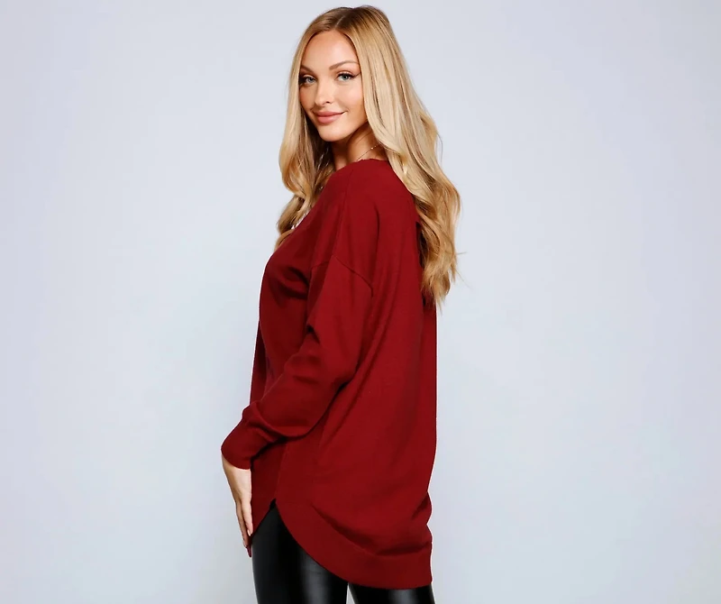 Cozy Basic Lattice Back Tunic