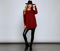 Cozy Basic Lattice Back Tunic