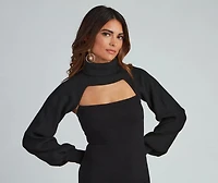 Trendy-Chic Long Sleeve Cropped Topper