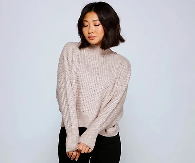 Cozy Up Waffle Knit Sweater