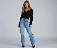 Doll It Up Open Back Ribbed Sweater