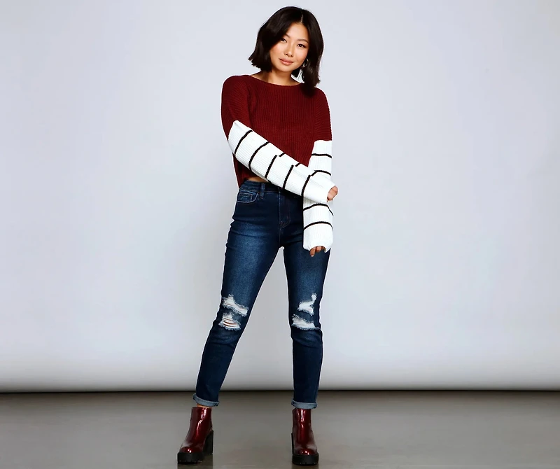 Casually On-Trend Striped Sweater