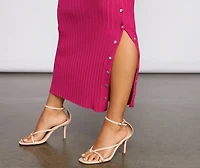 Button Up Style Midi Dress