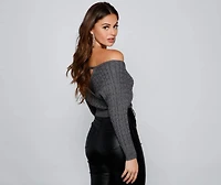 Cute Chills Surplice Crop Sweater