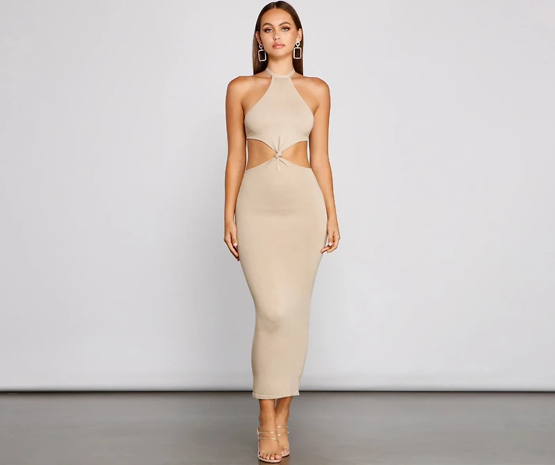Endless Summer Halter Cutout Dress