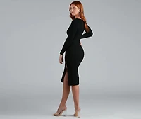 Day To Night Snap Button Midi Dress