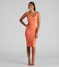 Taking the Plunge Scoop Neck Midi Dress