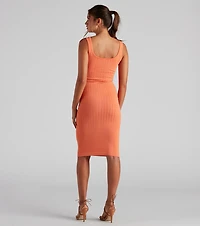 Taking the Plunge Scoop Neck Midi Dress