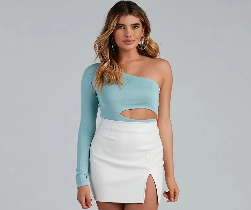 One Shoulder Allure Cutout Top