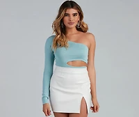 One Shoulder Allure Cutout Top