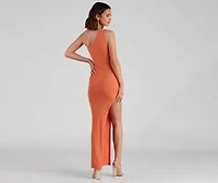 Keep It Sleek Asymmetric Maxi Dress