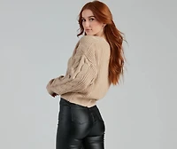 Cold Weather Cable Knit Cardigan