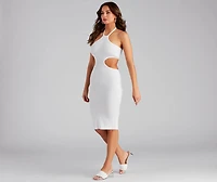 Island Tide Halter Cutout Midi Dress