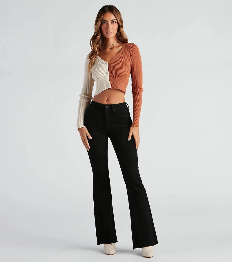 Better Two Tone Crop Cardigan