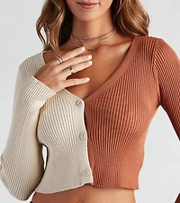 Better Two Tone Crop Cardigan