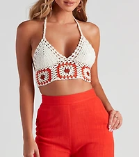 Sway To The Beat Crochet Halter Top