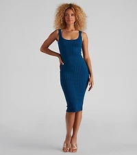 Taking the Plunge Scoop Neck Midi Dress