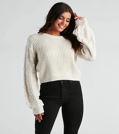 Cozy Up Cropped Knit Sweater