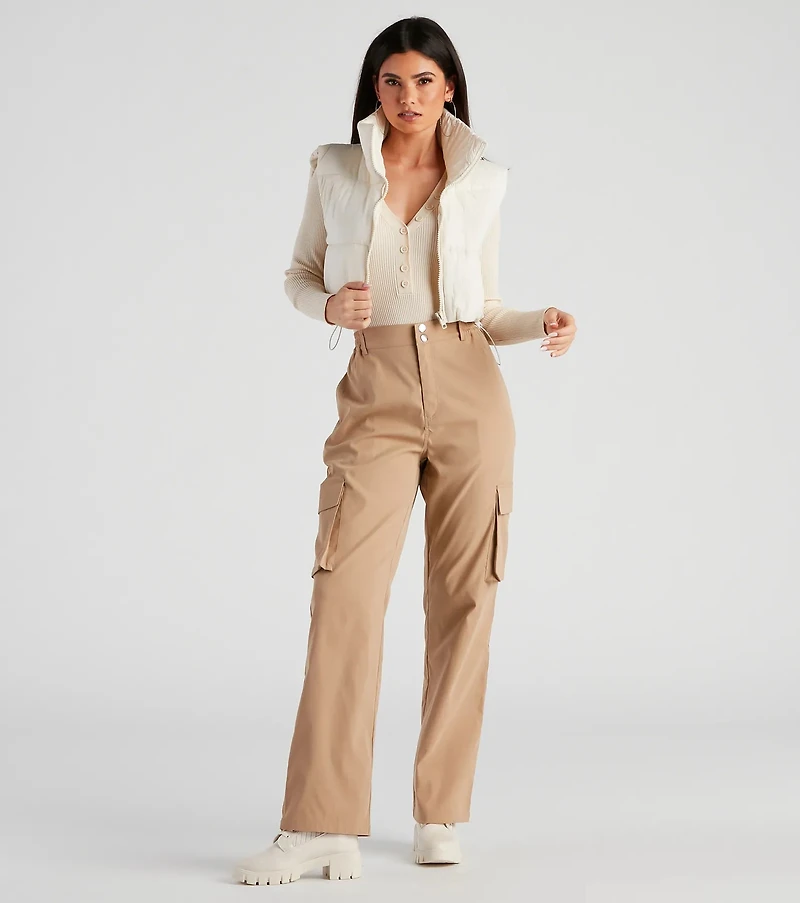 Button A Serious Note Rib Bodysuit