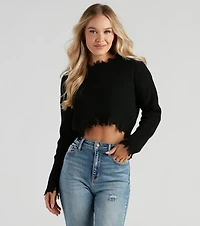 Perfect Knit Distress Crop Sweater