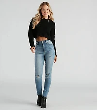 Perfect Knit Distress Crop Sweater