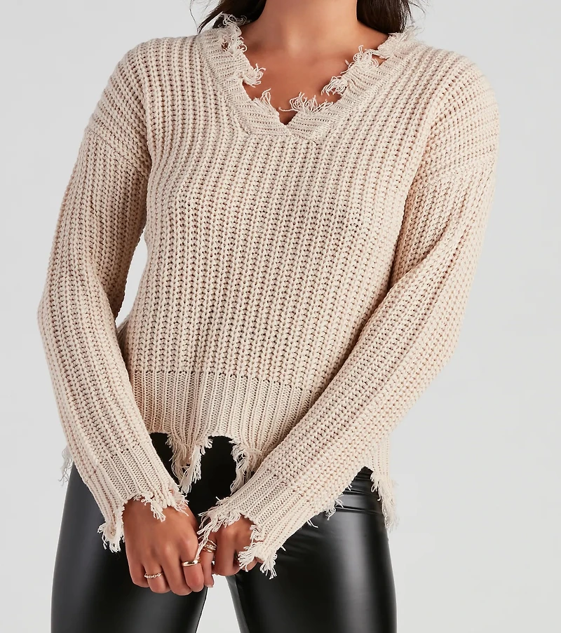 Cute And Cozy V-Neck Knit Sweater