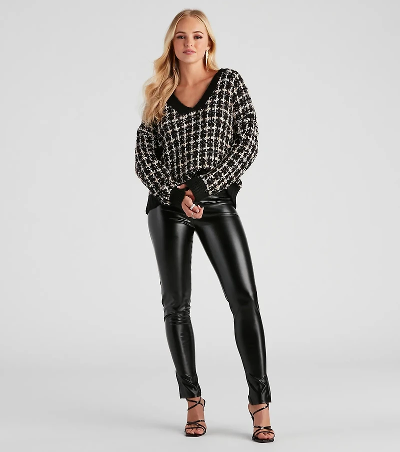 Sweet Tweed V-Neck Sweater