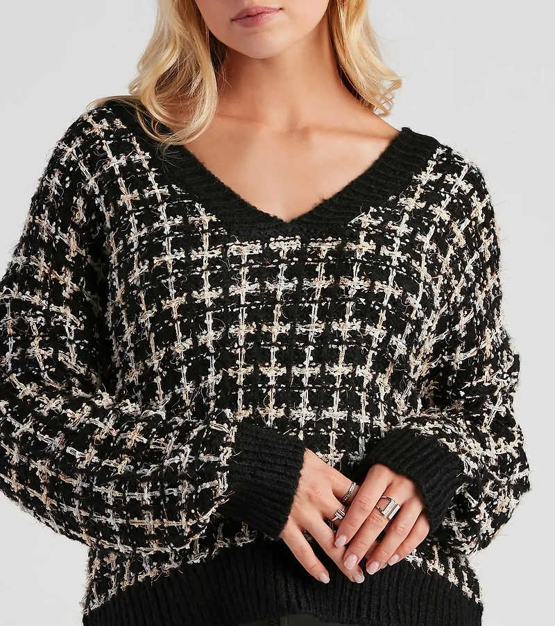 Sweet Tweed V-Neck Sweater