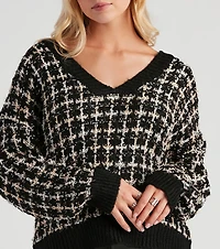 Sweet Tweed V-Neck Sweater