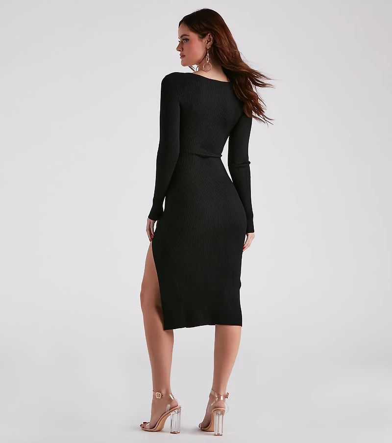 Put A Ring On It Sweater Midi Dress