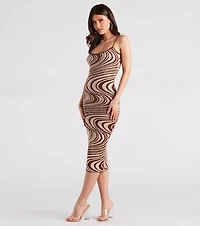 Nail The Trend Swirl Print Sweater Dress
