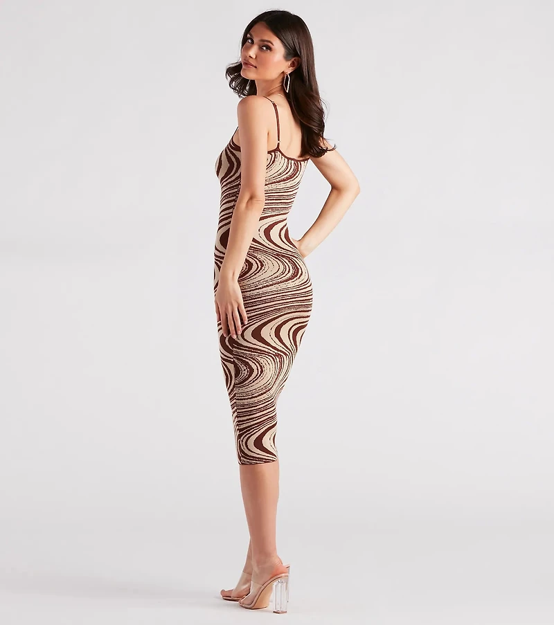 Nail The Trend Swirl Print Sweater Dress