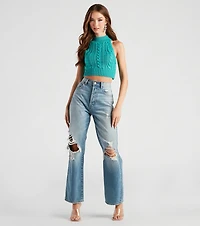 Look Back At Me Cable Knit Top