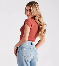 Casual Trendsetter Collared Bodysuit
