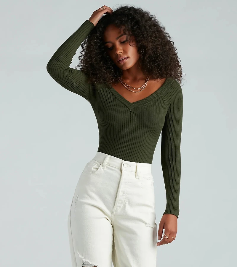 Basic Must-Have Ribbed Knit Bodysuit